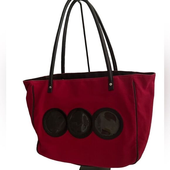 Red Envelope Red and Black Canvas Photo Large Tote - Picture 2 of 15